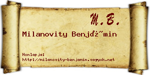 Milanovity Benjámin névjegykártya